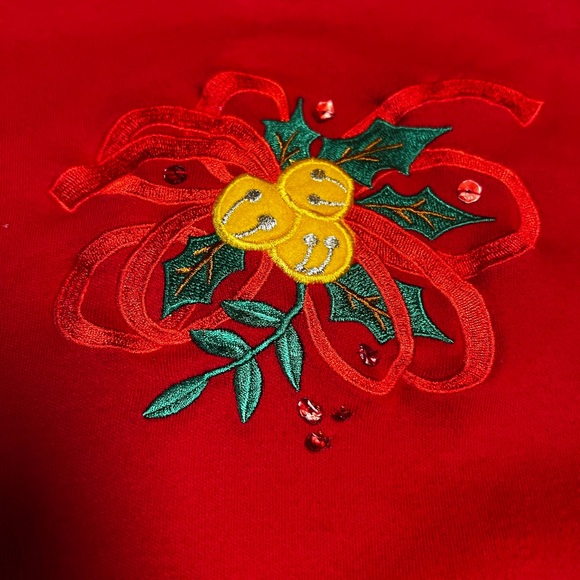 Vintage Studio joy Long Sleeve Christmas T-shirt Embroidered Detail Xl - Picture 2 of 8